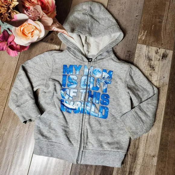 Joe Boxer Gray and Blue Size 18m Toddler Boy Fleece-Lined Zip-Up Hoodie - Picture 10 of 12